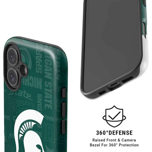 Michigan State University Jersey Split iPhone 16 Plus Magsafe Impact Case